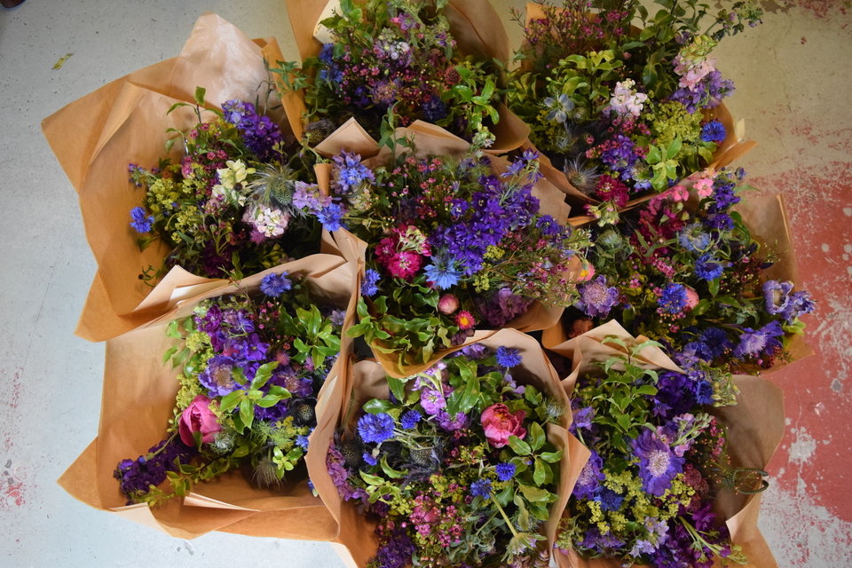 Bouquets are pictured at a Bread and Roses workshop in London, June 20, 2017. (Reuters Photo/Anna Pujol-Mazzini)