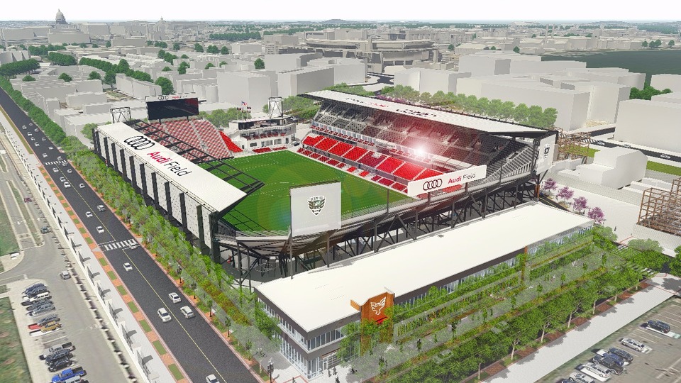 A rendered image of Audi Field, Major League Soccer club DC United's new home stadium. (Photo courtesy of DC United)