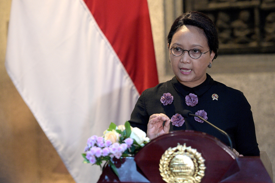 Foreign Minister Retno Marsudi on Thursday (07/09) confirmed the rescue of two Indonesian captives held hostage by the Abu Sayyaf group in the Philippine's Mindanao region, and said that they will soon return to Indonesia. (Antara Foto/Sigid Kurniawan)