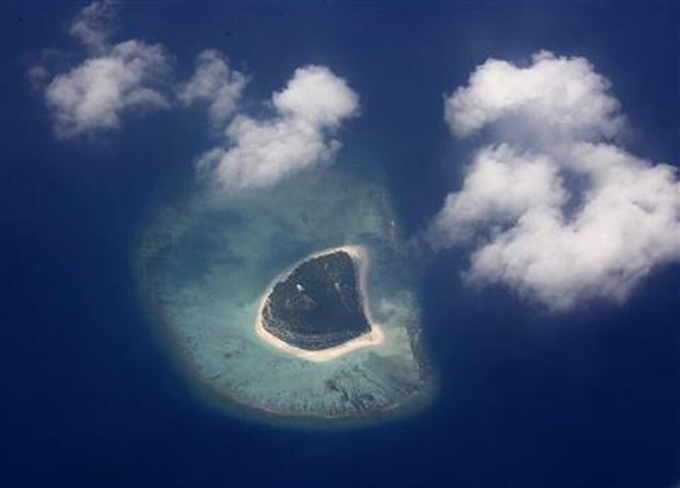 An aerial view shows an island in the Maldives.  (Reuters Photo/Reinhard Krause)