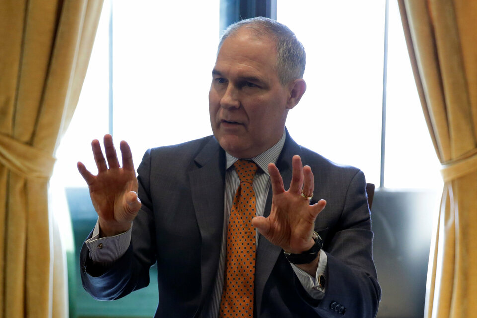 Environmental Protection Agency Administrator Scott Pruitt speaks during an interview for Reuters at his office in Washington, US, July 10, 2017.  (Reuters Photo/Yuri Gripas)