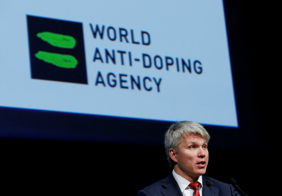 Russian Sports Minister Pavel Kolobkov addresses a symposium of the World Anti-Doping Agency (WADA) in Ecublens, Switzerland, in this March 13, 2017 file photo. (Reuters Photo/Denis Balibouse)