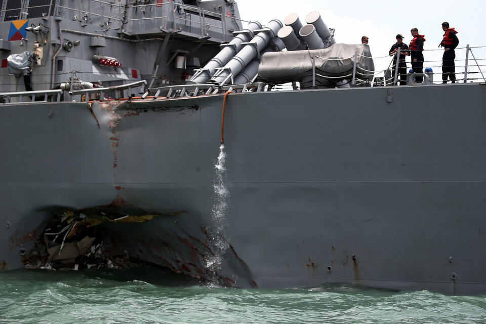 The United States Navy will relieve Seventh Fleet commander Vice Admiral Joseph Aucoin after a series of collisions involving its warships in Asia, a US official told Reuters, as the search goes on for 10 sailors missing since the latest mishap. (Reuters Photo/Ahmad Masood)