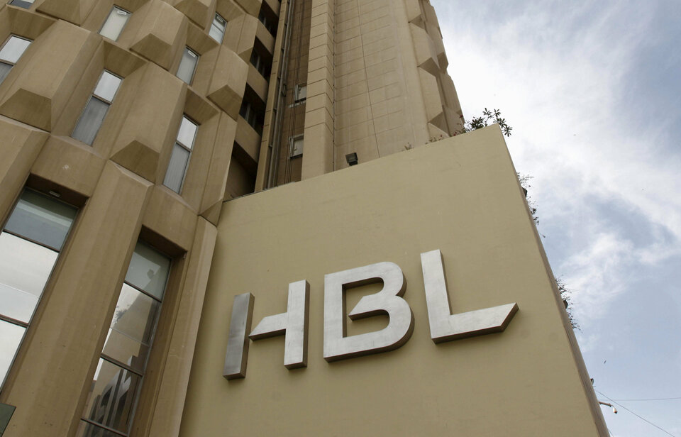 The Habib Bank Limited (HBL) logo is seen on the head office building in Karachi, Pakistan. (Reuters Photo/Akhtar Soomro)