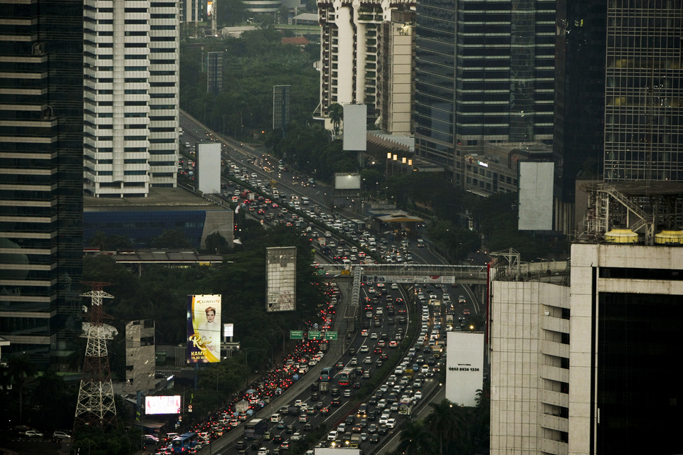 Jakarta city traffic from the top of Plaza Mandiri, Central Jakarta on Wednesday (26/07) Jakarta is listed as an Alpha Global City in the 2016 report of Globalization and World Cities Research Network (GaWC). Based on the global metro monitor by the Brookings Institution, in 2014, GDP of Jakarta was estimated US$321.3 billion and economic growth was ranked 34th among the world