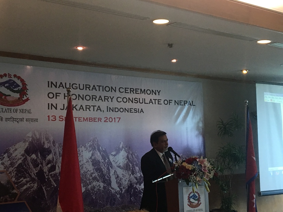 Nepal’s ambassador to Indonesia, Malaysia and the Philippines, Niranjan Man Singh Basnyat, inaugurated the Nepalese Consulate-General office in Jakarta on Wednesday (13/09) and invited Indonesian businessmen to invest in the South Asian country as it moves toward a more stable political climate. (JG Photo/Sheany)
