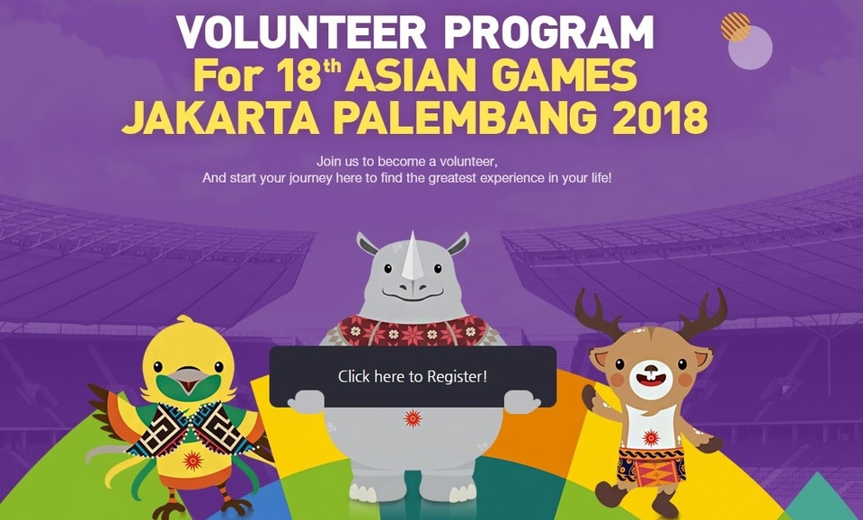 The Indonesia Asian Games Organizing Committee (Inasgoc) launched an online portal on Monday (18/09) to recruit volunteers for the 2018 Asian Games. (JG screenshot)