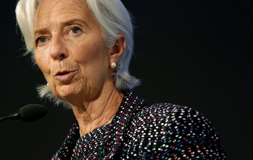 When Christine Lagarde, the International Monetary Fund's no-nonsense boss, spoke to Harvard University this past week, she had some good news: nearly 75 percent of the world is experiencing an economic upswing.  (Reuters Photo/Joshua Roberts)