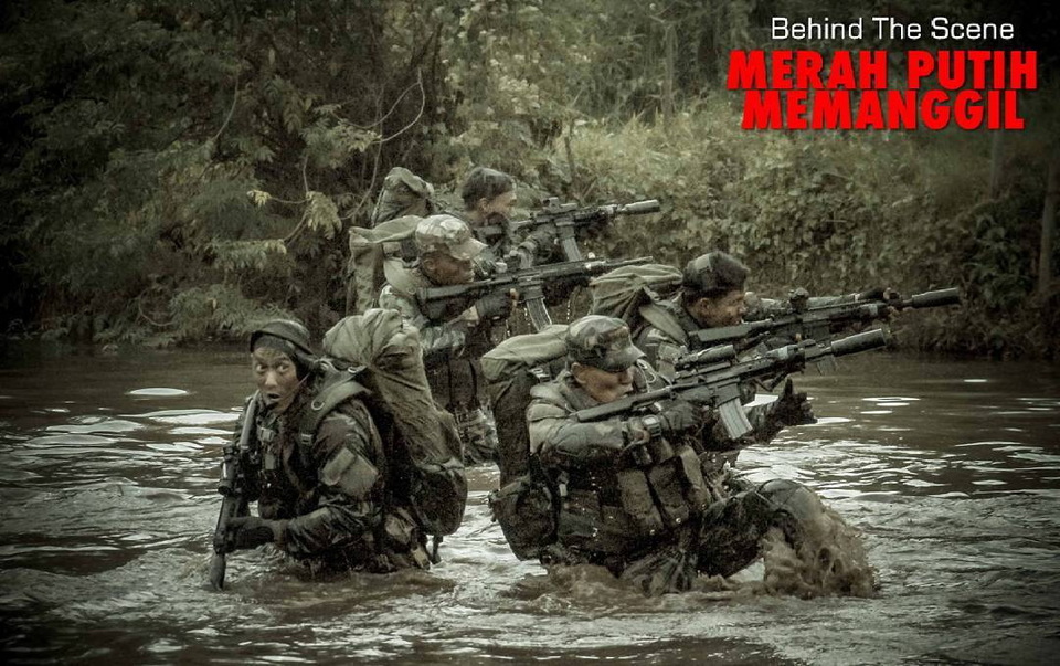 'Merah Putih Memanggil' tells the story of a rescue mission by the fictional Alpha team from the Indonesian Military's (TNI) special force (Kopassus). (Photo courtesy of TeBe Silalahi Pictures)