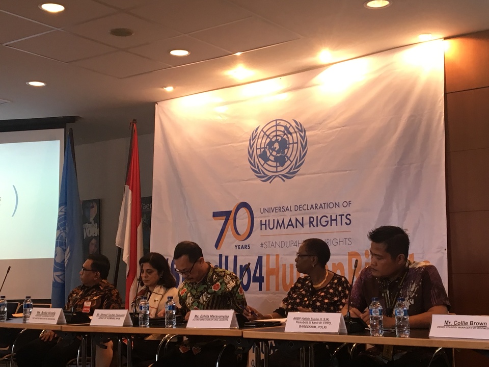 Ordinary citizens must be better informed on matters related to human trafficking to effectively address the problem, a police official said during a panel discussion at the offices of the United Nations in Jakarta on Friday (15/12). (JG Photo/Sheany)