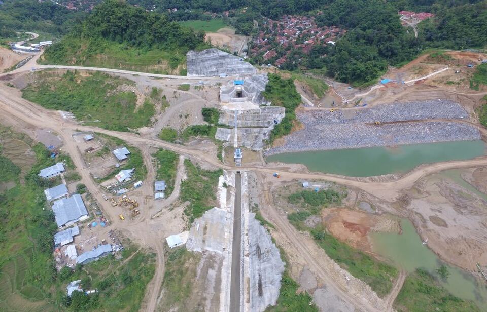Construction is ongoing at the Kuningan Dam in Kuningan, West Java. (Photo courtesy of PUPR)