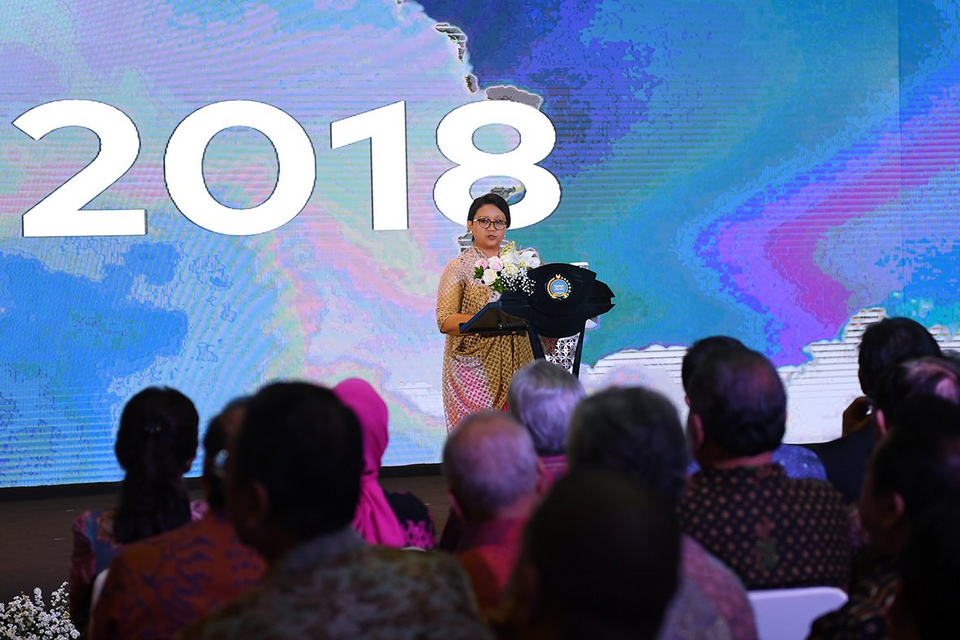 Indonesian Foreign Affairs Minister Retno Marsudi launched a new online service for overseas Indonesians on Tuesday (09/01). (Photo courtesy of the Foreign Affairs Ministry)
