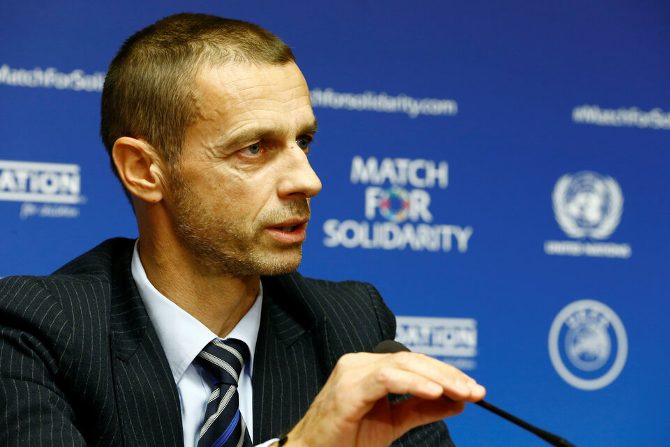 UEFA president Aleksander Ceferin will fight 'tooth and nail' to restore competitive balance to European club football, he told the European football ruling body's annual congress on Monday (26/02). (Reuters Photo/Pierre Albouy)