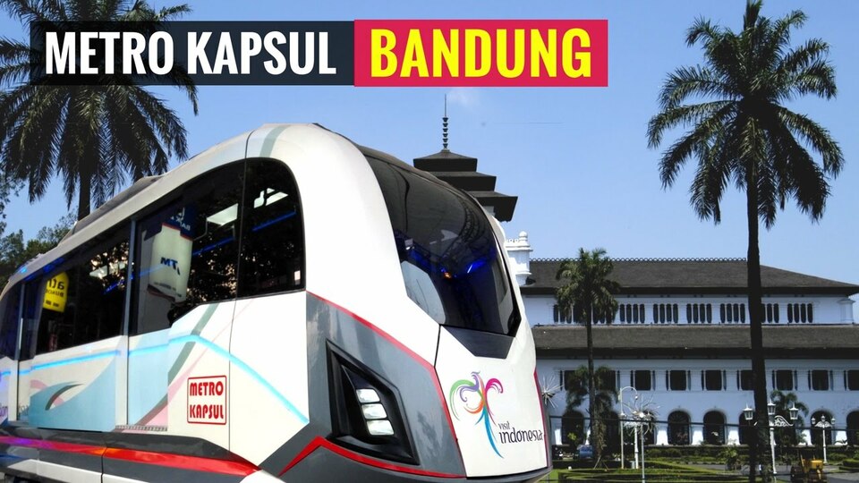 An artist's impression of Bandung's new 'Metro Kapsul' LRT train. (Photo courtesy of Google+/Alan Walker)