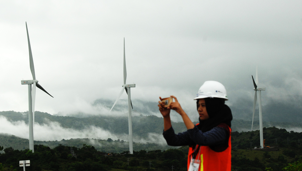 PLTB Sidrap consists of 30 wind turbines which can electrify 80,000 households. (Antara Photo/Yusran Uccang)