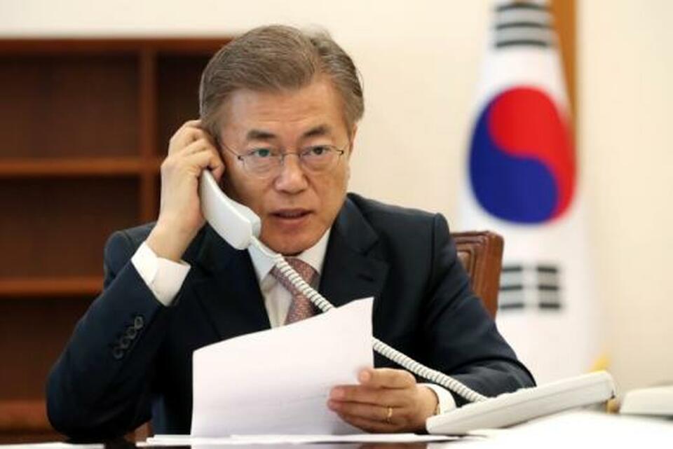 South Korean President Moon Jae-in and the North's Kim Jong-un are scheduled to meet next week. (Reuters Photo/Blue House)