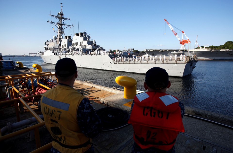 The USS Milius, one of the US Navy's most advanced guided missile destroyers, arrived in Japan on Tuesday (22/05) to reinforce defenses against any ballistic missile attacks by North Korea, or anyone else in East Asia.  (Reuters Photo/Issei Kato)