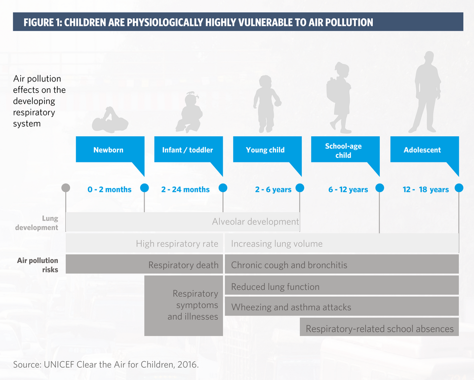 Figure shows the effects of air pollution to children. (Photo courtesy of FIA Foundation)