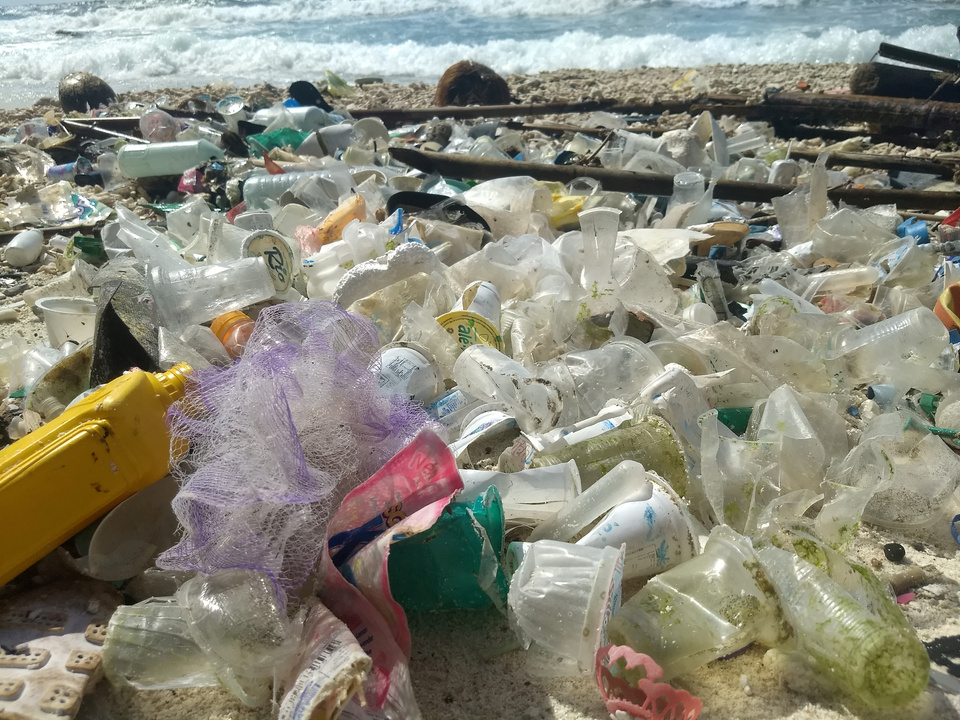 The United Nations Environment Program said plastic pollution causes damage of at least $13 billion to marine ecosystems per year globally. (Reuters Photo/Tangaroa Blue)