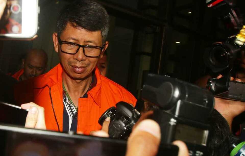 The Corruption Eradication Commission (KPK) named Wahid Husen, head of the Sukamiskin prison in Bandung, West Java, as suspect on Saturday (21/07). (Antara Photo/Rivan Awal Lingga)