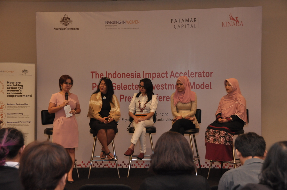 Four local female entrepreneurs received seed investment from Impact Accelerator Program at Kota Kasablanka in South Jakarta on Thursday (05/07). (Photo courtesy of Mantra Komunika)