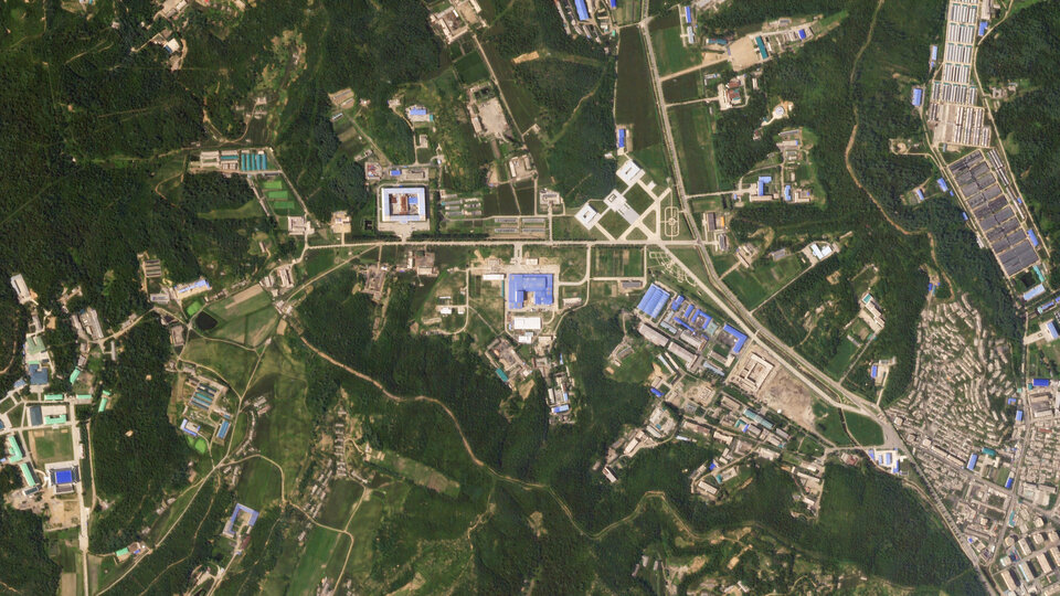 A satellite image shows the Sanumdong missile production site in North Korea on July 29. (Reuters Photo/Planet Labs)