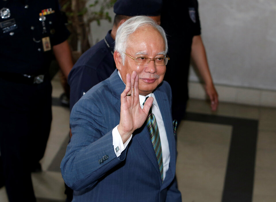 Malaysia's former prime minister Najib Razak arrives in court in Kuala Lumpur, Malaysia Aug. 8. (Reuters Photo/Lai Seng Sin)
