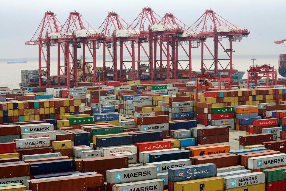 Containers are seen at the Yangshan Deep Water Port in Shanghai, China. (Reuters Photo/Aly Song)
