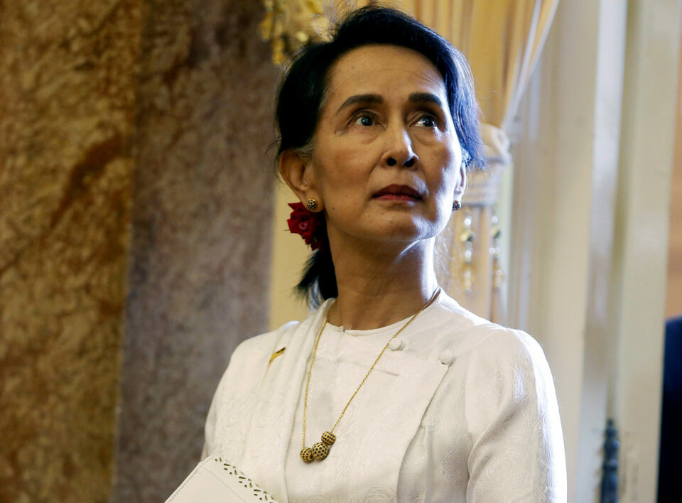 Canadian legislators, in a symbolic move, voted unanimously on Thursday (27/09) to strip Myanmar's civilian leader Aung San Suu Kyi of her honorary citizenship in response to crimes committed against the Rohingya minority. (Reuters Photo/Kham)