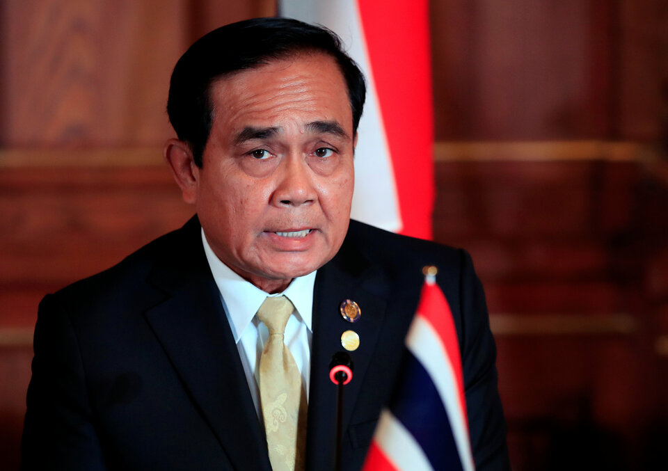 Thai Prime Minister Prayut Chan-ocha said on Tuesday a ban on political activity will be lifted by December in anticipation of a general election next year. (Reuters Photo/Franck Robichon)
