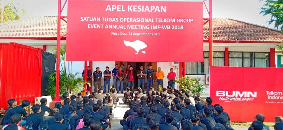 Telkom Indonesia is working to ensure the success of the 2018 Annual Meetings of the International Monetary Fund and World Bank Group in Bali this week. (Photo courtesy of Telkom Indonesia)