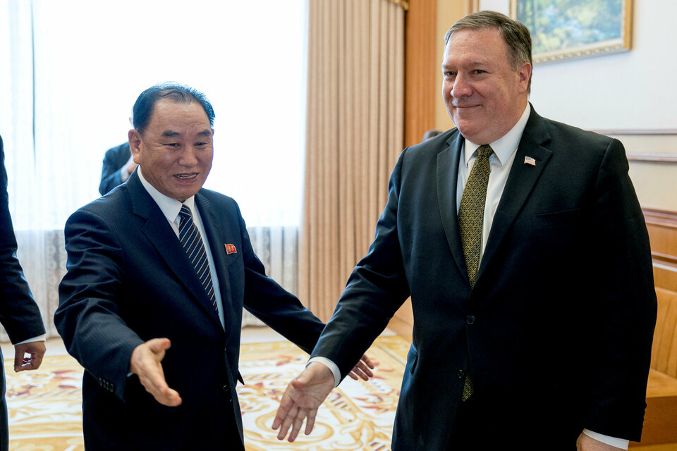 A meeting between US Secretary of State Mike Pompeo and North Korean officials set for Thursday in New York has been postponed, the US State Department said, but South Korea said the delay will not derail a second North Korea-US summit. (Reuters Photo/Andrew Harnik)