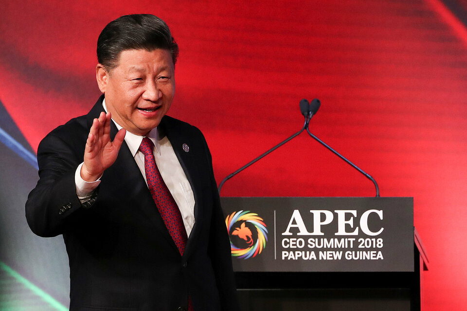President of China Xi Jinping arrives for the APEC CEO Summit 2018 at Port Moresby, Papua New Guinea, on Saturday. (Reuters Photo/Fazry Ismail)
