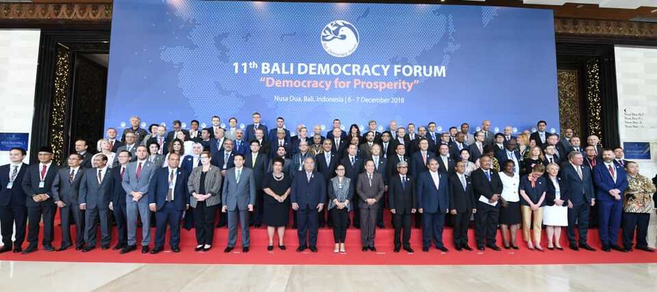 Delegations at last year's Bali Democracy Forum. (Photo courtesy of the Foreign Affairs Ministry)