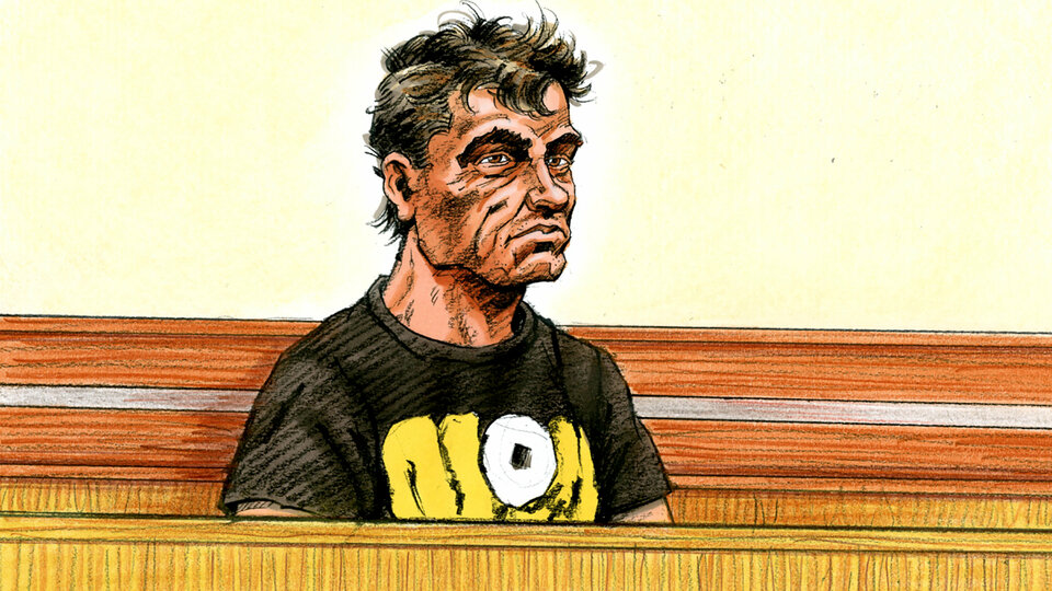 A sketch by court artist Paul Tyquin of Savas Avan, who appeared in the Melbourne Magistrates Court on Jan. 10, 2019, charged on charges that he sent suspicious packages to embassies and consulates in several Australian cities. (Reuters Photo/AAP Image)