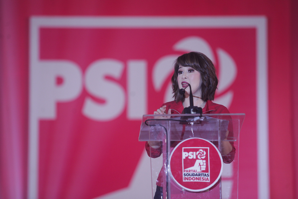 Indonesian Solidarity Party (PSI) chairwoman Grace Natalie. (Antara Photo/Andreas Fitri Atmoko)