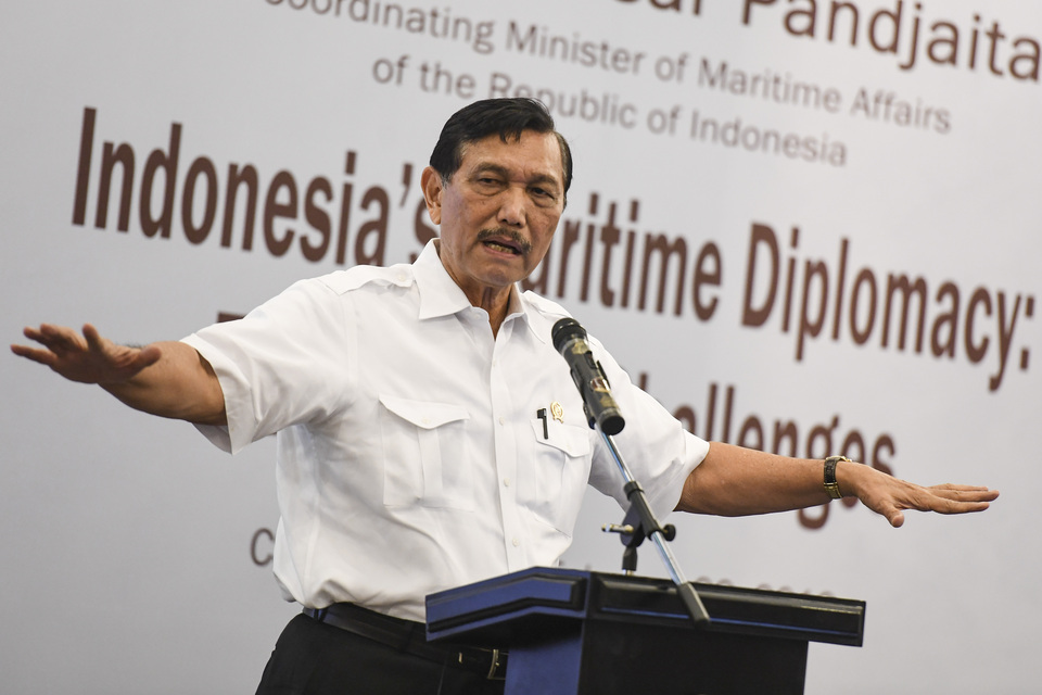 Coordinating Minister for Maritime Affairs and Investment Luhut Binsar Pandjaitan. (Antara Photo/Hafidz Mubarak A.)