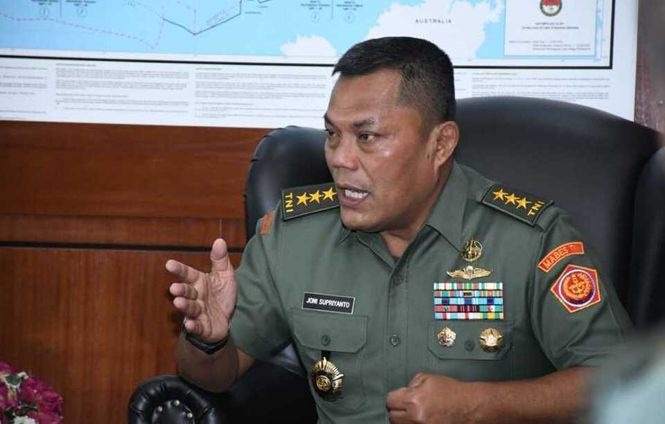 Lt. Gen. Joni Supriyanto, the new chief of the general staff of the Indonesian Military (TNI), speaks during an interview with the Jakarta Globe on Friday. (JG Photo)
