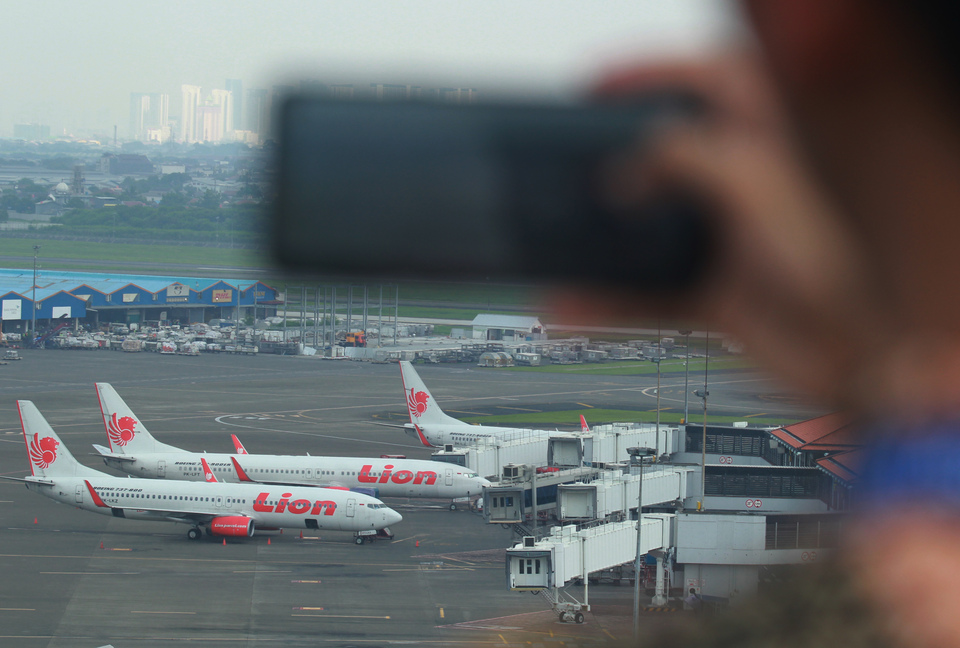 Eight low-cost carriers, including Lion Air, will be serving international routes from Terminal 2F at Soekarno-Hatta International Airport in Tangerang, Banten. (Antara Photo/Muhammad Iqbal)