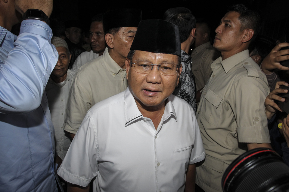 A leaked police notice incriminates Prabowo Subianto in a treason case. (Antara Photo//Dhemas Reviyanto)