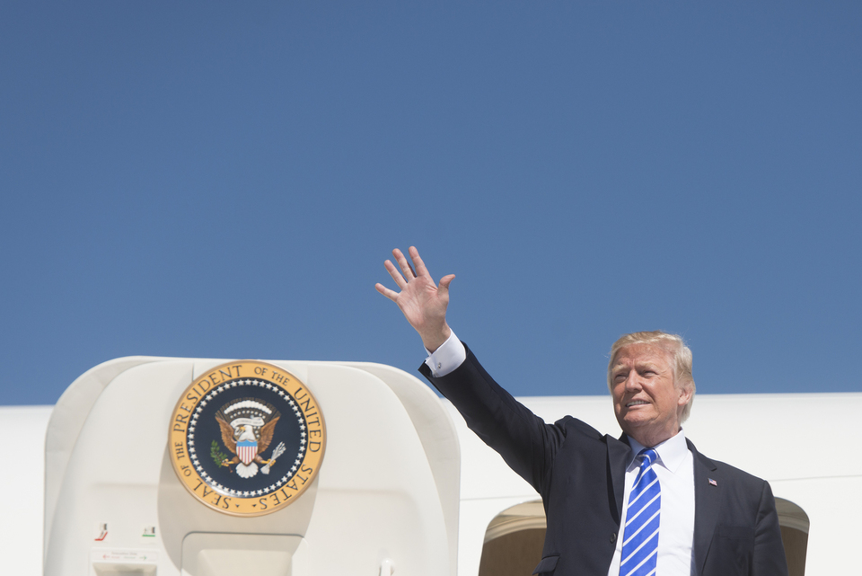 President Donald J. Trump attends a tax reform for energy workers event at Andeavor Refinery in Mandan, North Dakota, Sept. 2017. (Official White House photo by D. Myles Cullen)