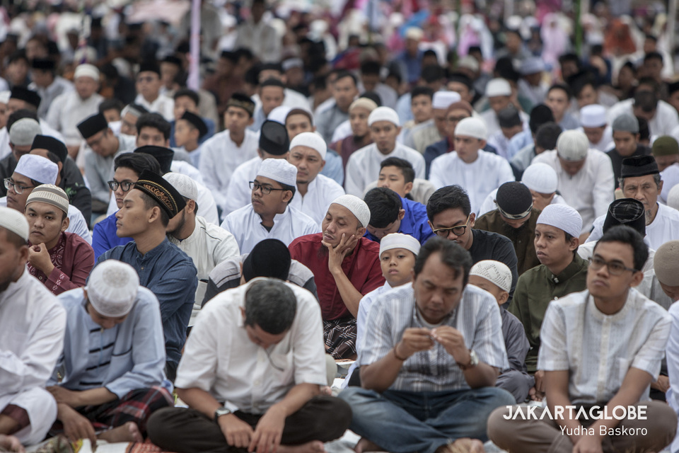 An Idul Fitri congregational prayer in Kebumen, Central Java, last year. (JG Photo/Yudha Baskoro)