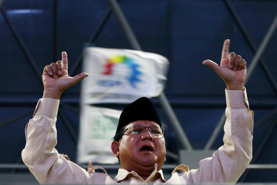 Gerindra Party chairman Prabowo Subianto. (Antara Photo/Rivan Awal Lingga)