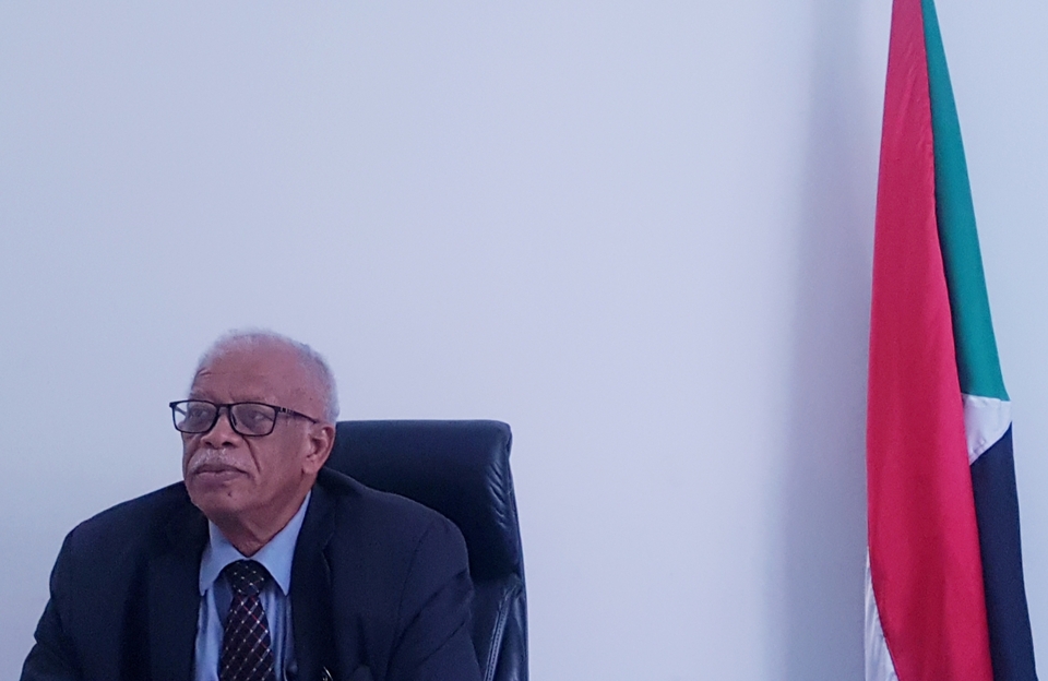 Sudan's ambassador to Indonesia, Dr. El Shiddiq Abdul Aziz Abdullah, during a press conference at the Sudan Embassy in Jakarta on Monday. (JG Photo/Nur Yasmin)