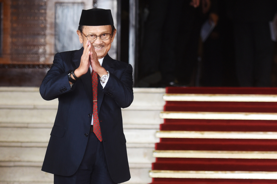 Bacharuddin Jusuf Habibie, who passed away in Jakarta on Wednesday evening, served as president of Indonesia between May 1998 and October 1999. (Antara Photo/Akbar Nugroho Gumay).
