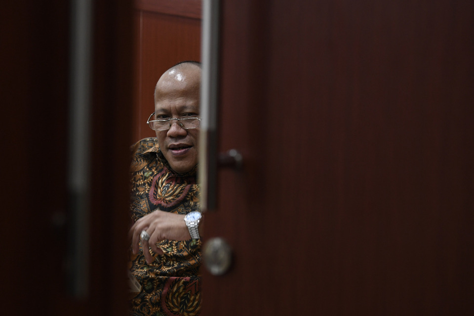Pius Lustrilanang, Prabowo Subianto's right-hand man from the Great Indonesia Movement Party, won the most votes to become a BPK board member. (Antara Photo/Puspa Perwitasari)
