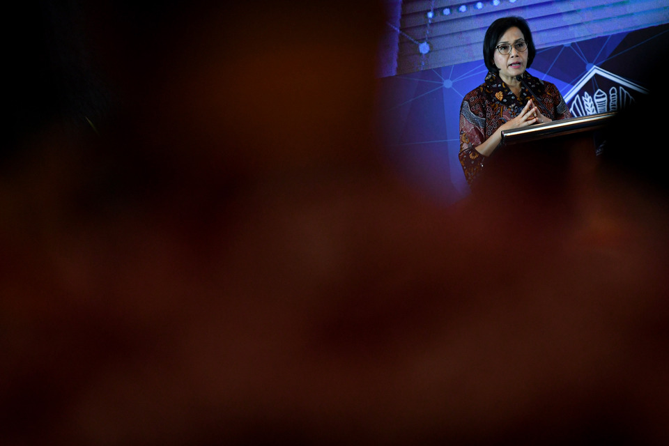 Finance Minister Sri Mulyani Indrawati has called on Indonesia companies to exercise caution and be wary of the risk of default amid potential for a global economic slowdown. (Antara Photo/M. Risyal Hidayat)