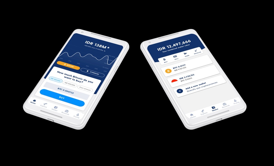 An illustration of Luno's mobile application for cryptocurrency trading. (Photo courtesy of Luno Indonesia)