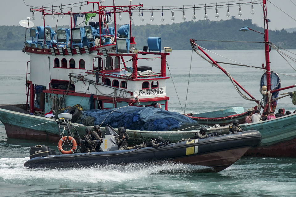 Currently, 72 illegal fishing boats are under government custody by order of the court. (Antara Photo/M.N. Kanwa)
