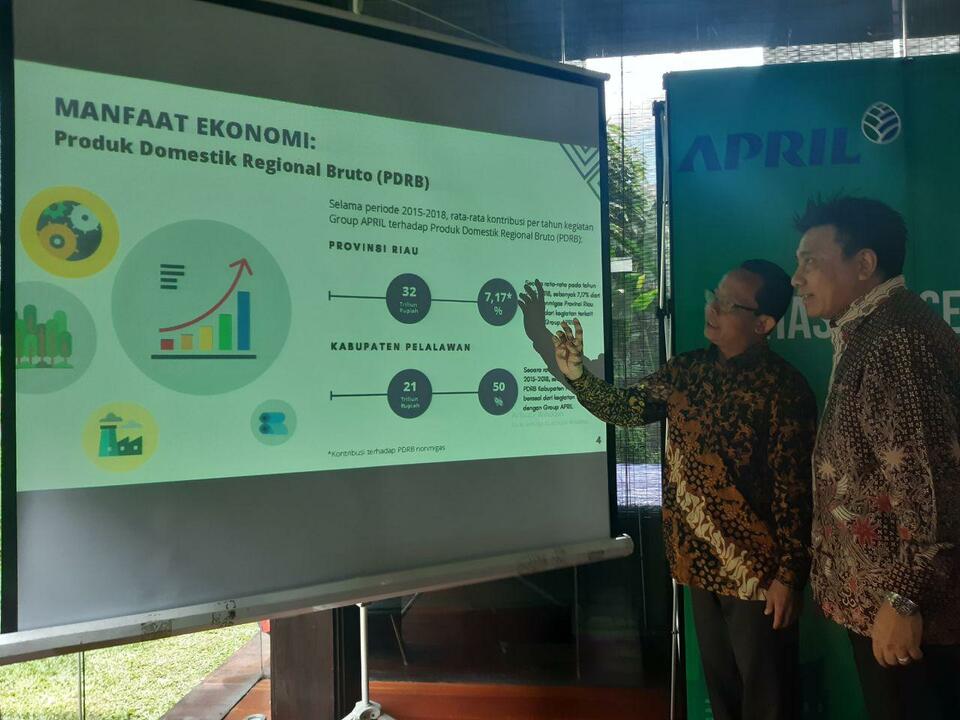 LPEM FEB UI's head researcher Uka Wikarya presented his findings to RAPP's president director Sihol Aritonang on Thursday. (JG Photo/Jayanty Nada Shofa)